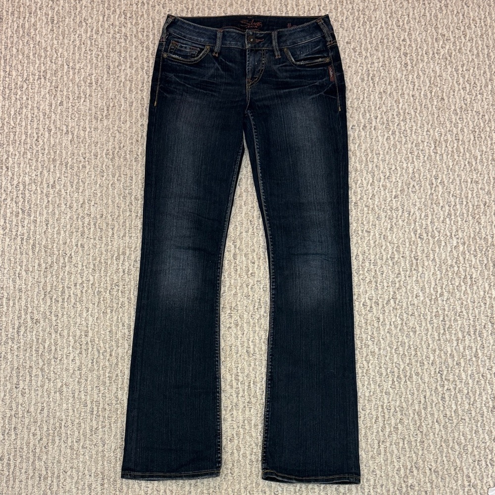 Silver Jeans Women's Deep Indigo Straight Leg Jeans
